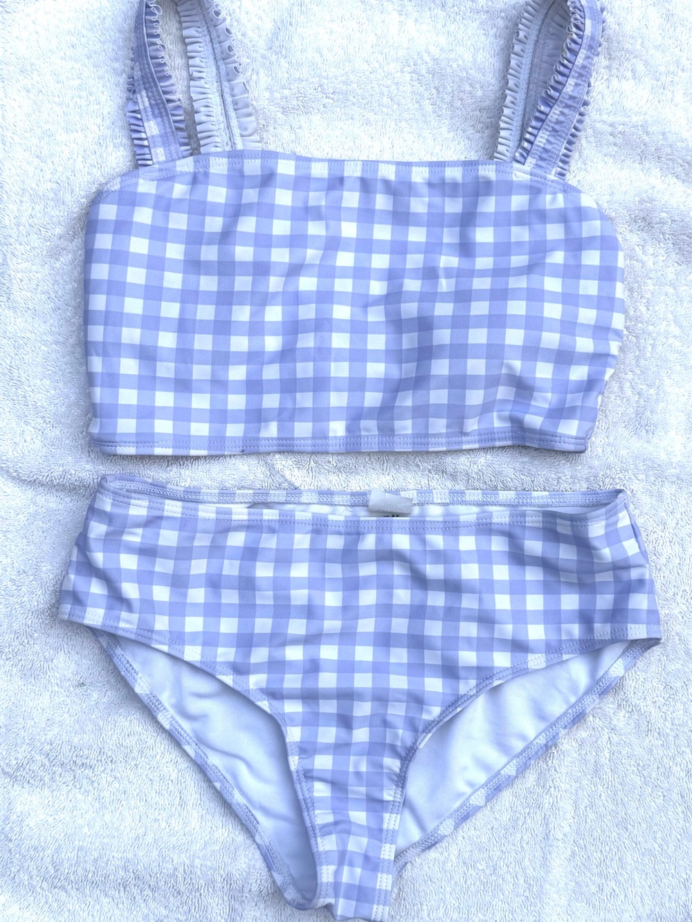 SHEIN Lavender and White Gingham Kids Bikini Set